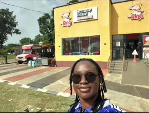 selfie on a girl outdoors St. Rina Unilorin